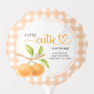 Gingham Orange Baby Shower Balloon