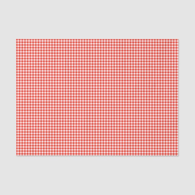 Gingham-Orange-Tissue Wrapping Paper (Front)