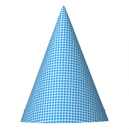 Gingham Pastel Blue_White_PAPER PARTY HATS