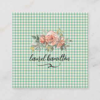 Gingham Pastel Business Card