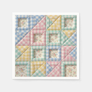 Gingham Patchwork Quilt Pattern Napkins