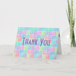 Gingham Patchwork Thank You Card