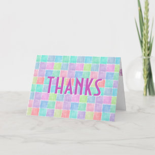Gingham Patchwork Thank You Card