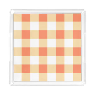 Gingham Pattern Acrylic Tray