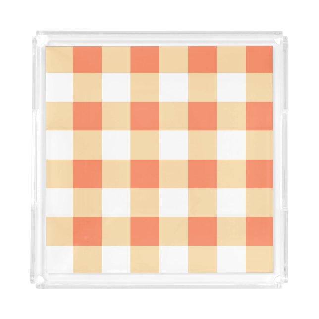 Gingham Pattern Acrylic Tray (Front)