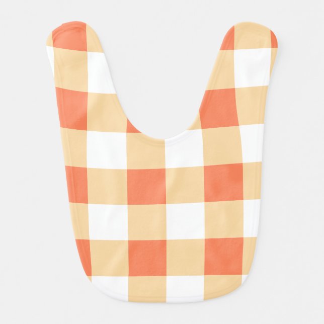 Gingham Pattern Baby Bib (Front)