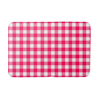 Gingham Pattern Bath Mat