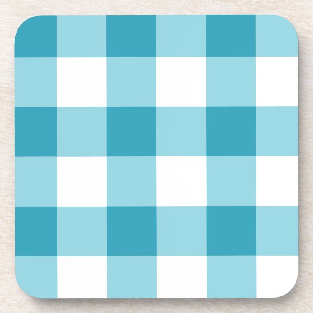Gingham Pattern  Beverage Coaster (Front)