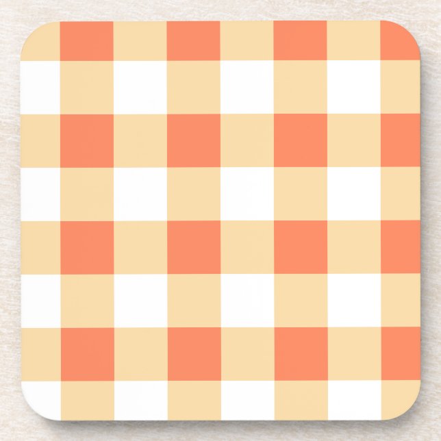 Gingham Pattern Beverage Coaster (Front)
