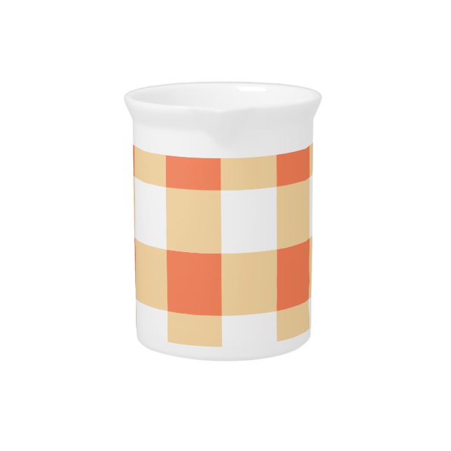 Gingham Pattern Beverage Pitcher (Front)