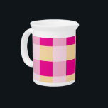 Gingham Pattern  Beverage Pitcher<br><div class="desc">Cool Gingham or Checkerboard Pattern with trendy yellow and bright pink colors.</div>