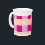 Gingham Pattern  Beverage Pitcher<br><div class="desc">Cool Gingham or Checkerboard Pattern with trendy yellow and bright pink colors.</div>