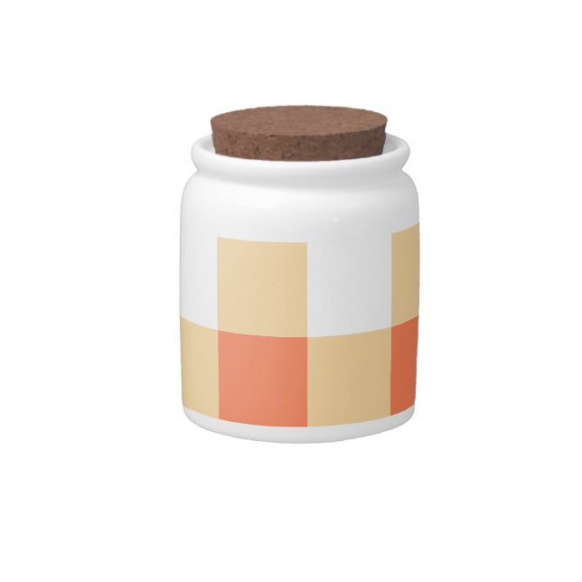 Gingham Pattern Candy Jar (Front)