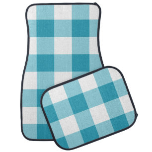 Gingham Pattern Car Floor Mat