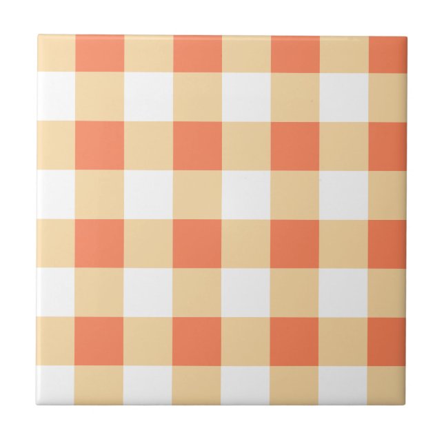 Gingham Pattern Ceramic Tile (Front)