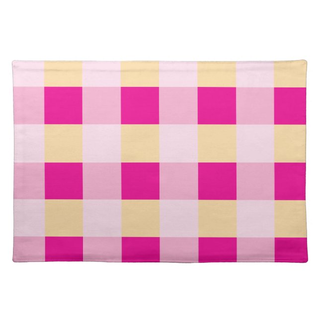 Gingham Pattern  Cloth Placemat (Front)