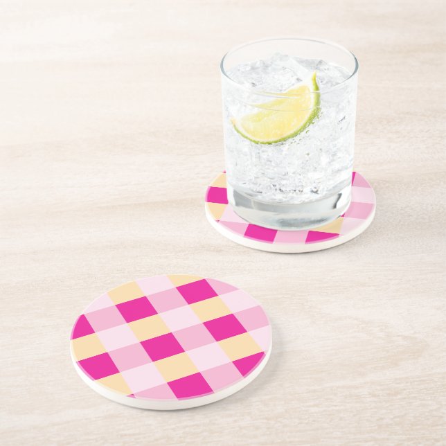 Gingham Pattern  Coaster (Side)