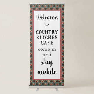 Gingham Pattern Country Style Retractable Banner