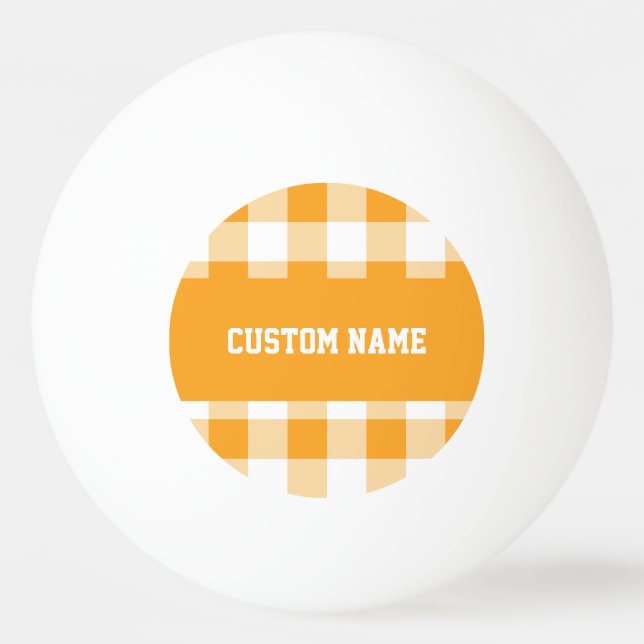 Gingham Pattern Custom Name  Ping Pong Ball (Front)