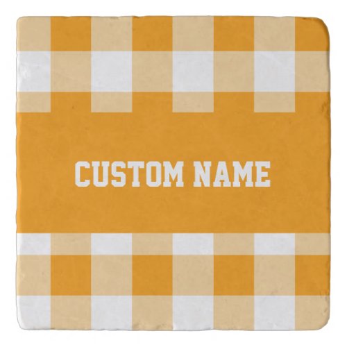 Gingham Pattern Custom Name  Trivet