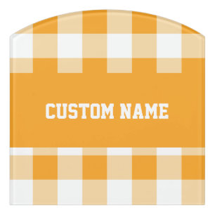 Gingham Pattern Door Sign
