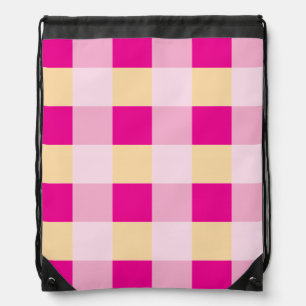 Gingham Pattern  Drawstring Bag