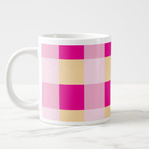 Gingham Pattern Giant Coffee Mug