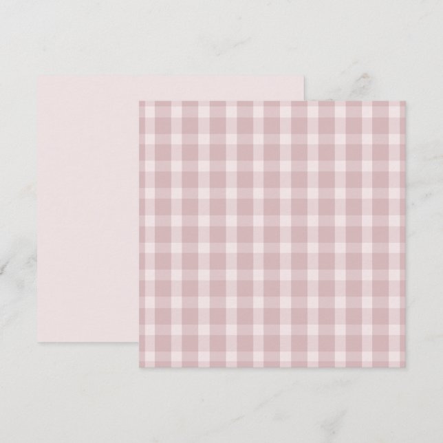 Gingham Pattern In Ballerina Preppy Pink Colors Card (Front/Back)