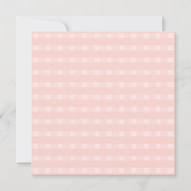 Gingham Pattern In Blush Pink And Pastel Peach Card (Front)