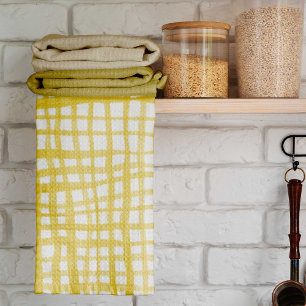 Gingham pattern in yellow kitchen towel
