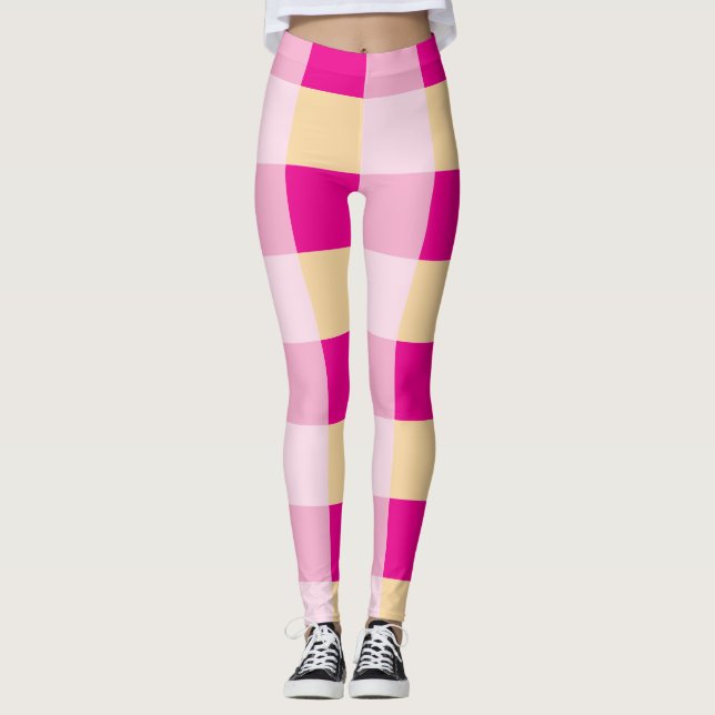 Gingham Pattern  Leggings (Front)