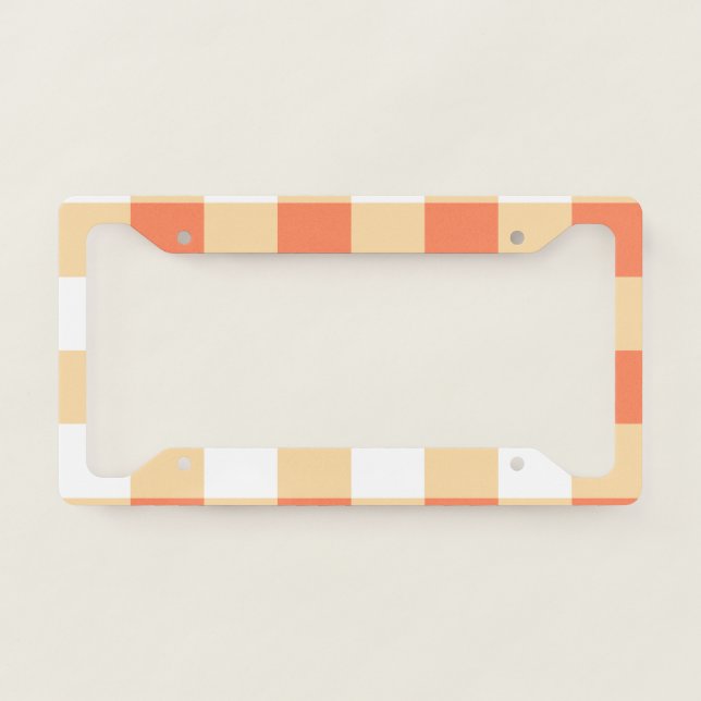 Gingham Pattern License Plate Frame (Front)