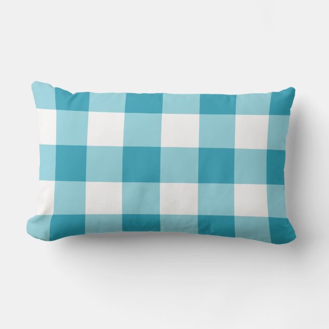 Gingham Pattern  Lumbar Pillow (Front)