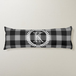 Gingham Pattern Monogram Body Pillow