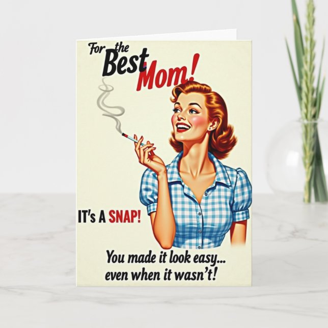 Gingham Pattern Mothers Day Card (Front)
