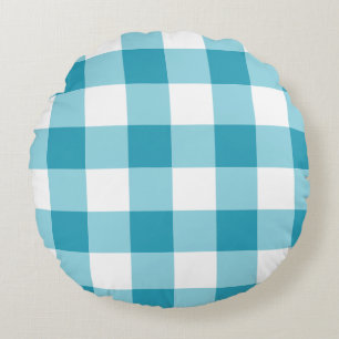 Gingham Pattern Round Pillow
