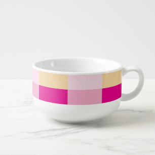 Gingham Pattern Soup Mug