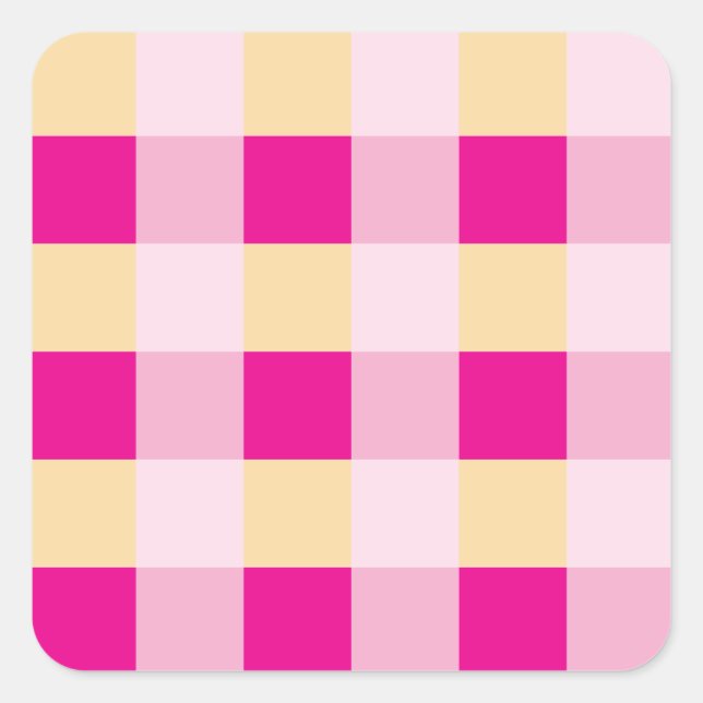 Gingham Pattern  Square Sticker (Front)