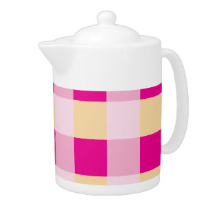 Gingham Pattern Teapot