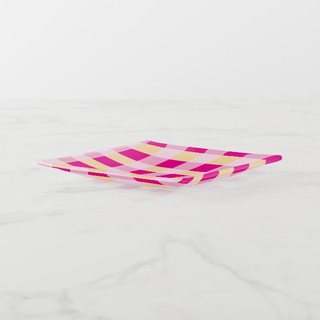 Gingham Pattern  Trinket Tray (Angled)