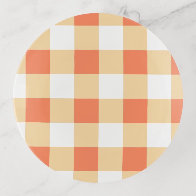 Gingham Pattern Trinket Tray (Front)