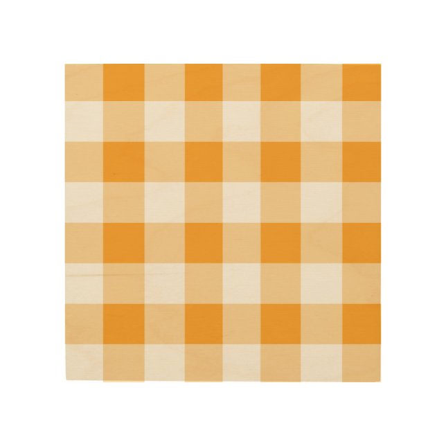 Gingham Pattern Wood Wall Art (Front)