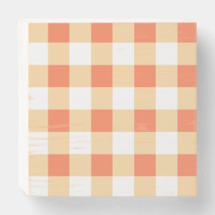 Gingham Pattern Wooden Box Sign