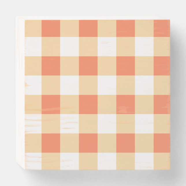 Gingham Pattern Wooden Box Sign (Front Horizontal)