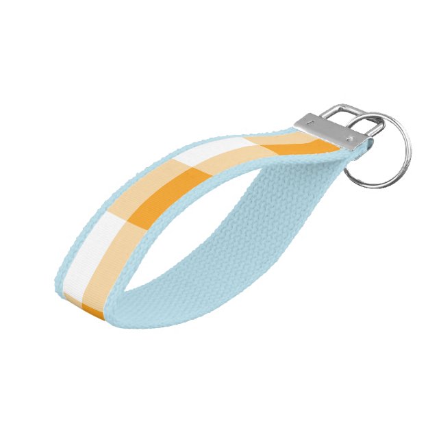 Gingham Pattern Wrist Keychain (Angled Up)