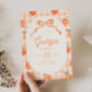 Gingham Peach Birthday Invitation