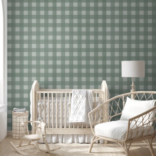 Gingham Peel and Stick Wallpaper - Sage Green Wallpaper