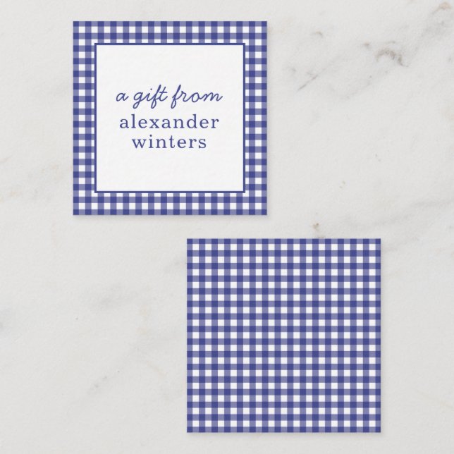 Gingham Personalized Gift Enclosure Cards (Front/Back)