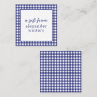 Gingham Personalized Gift Enclosure Cards