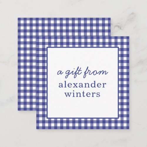 Gingham Personalized Gift Enclosure Cards